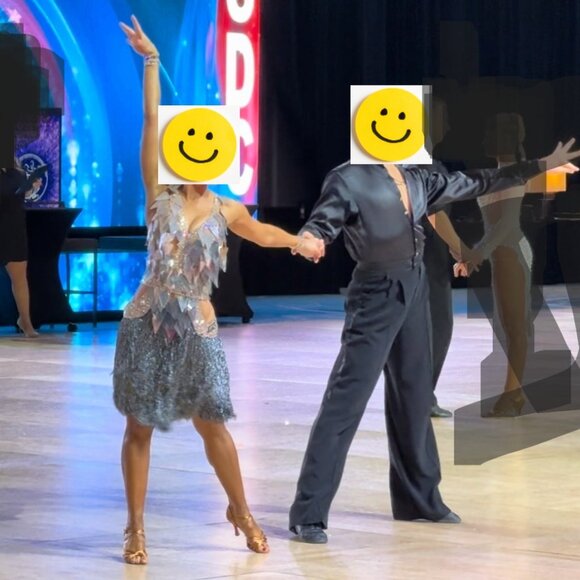 VESA SILVER FRINGE LATIN RHYTHM BALLROOM DRESS - Picture 3 of 13